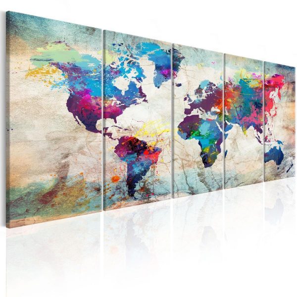 Canvas Print - World Map: Cracked Wall