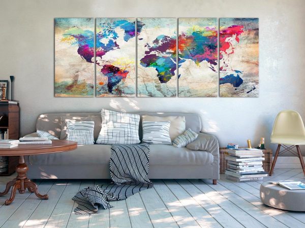 Canvas Print - World Map: Cracked Wall