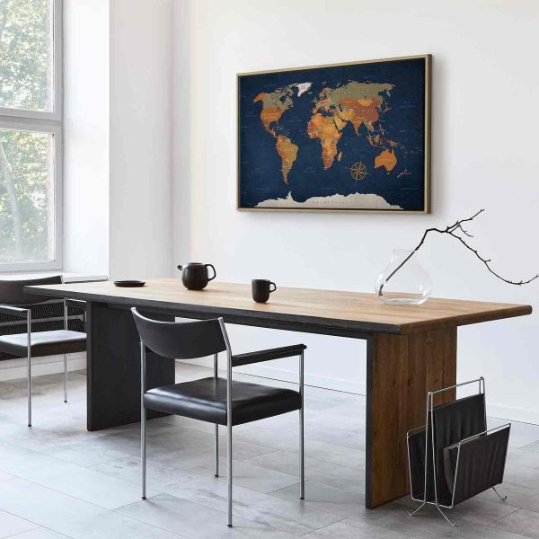 Canvas Print - World Map: Ink Oceans