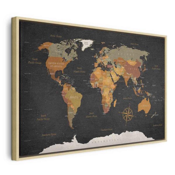 Canvas Print - World Map: Secrets of the Earth