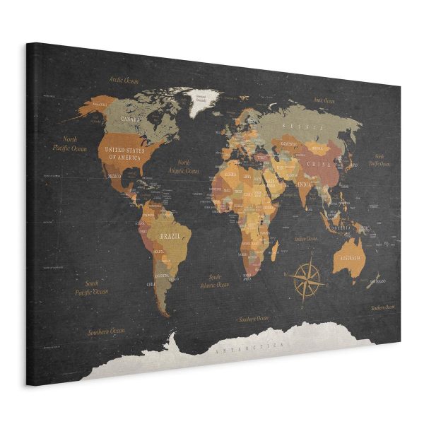 Canvas Print - World Map: Secrets of the Earth