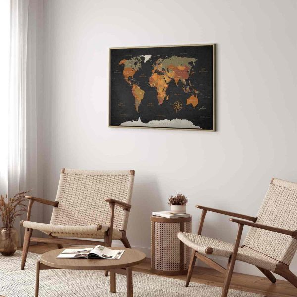 Canvas Print - World Map: Secrets of the Earth