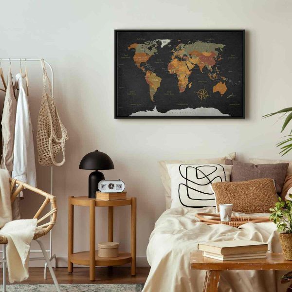 Canvas Print - World Map: Secrets of the Earth
