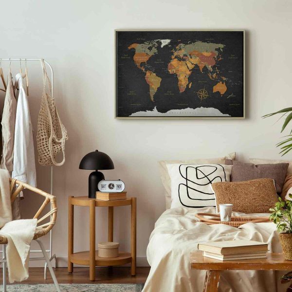 Canvas Print - World Map: Secrets of the Earth