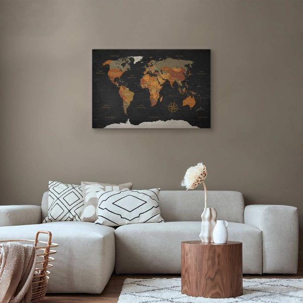 Canvas Print - World Map: Secrets of the Earth