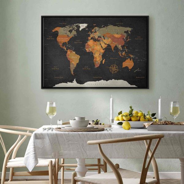 Canvas Print - World Map: Secrets of the Earth