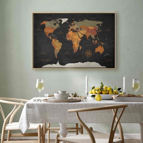 Canvas Print - World Map: Secrets of the Earth