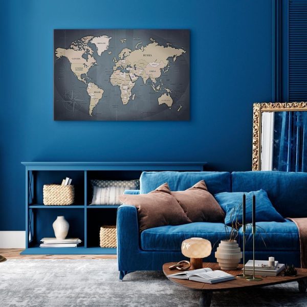 Canvas Print - World Map: Shades of Grey
