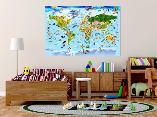 Decorative Pinboard - Children's Map: Colourful Travels