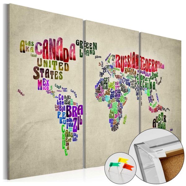 Decorative Pinboard - Colorful Countries