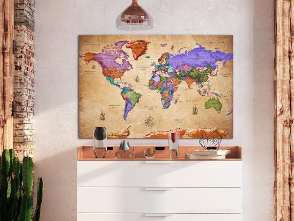 Decorative Pinboard - Colourful Travels (1 Part) Wide