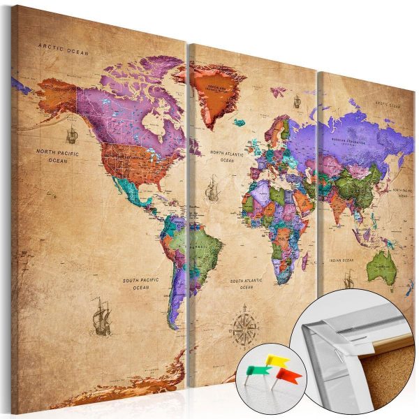 Decorative Pinboard - Colourful Travels (3 Parts)