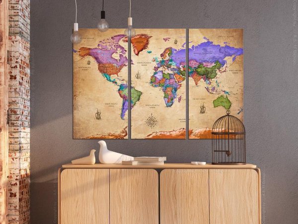 Decorative Pinboard - Colourful Travels (3 Parts)