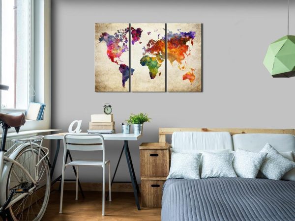 Decorative Pinboard - Corkboard Map in Watercolor
