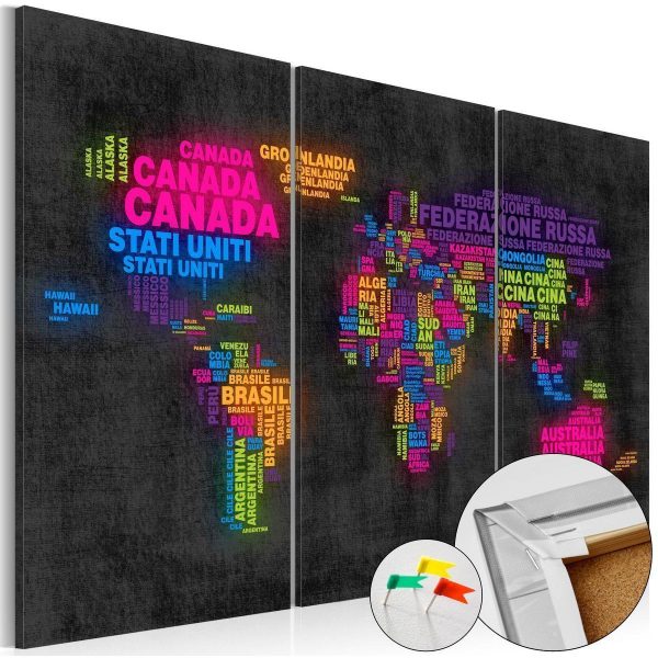 Decorative Pinboard - Mappa del Mondo
