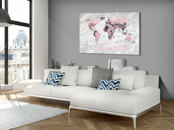 Decorative Pinboard - Pink Continents - Image 2