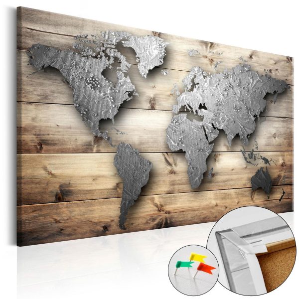 Decorative Pinboard - Silver World