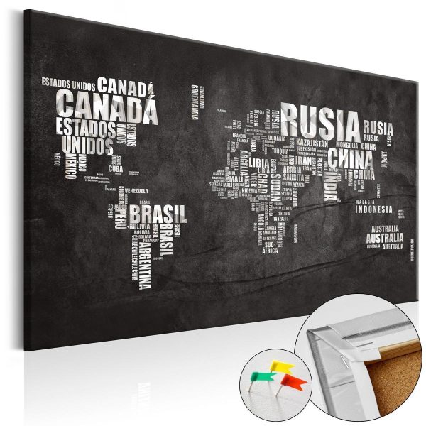 Decorative Pinboard - Spanish Geography [Cork Map - Spanish Text]