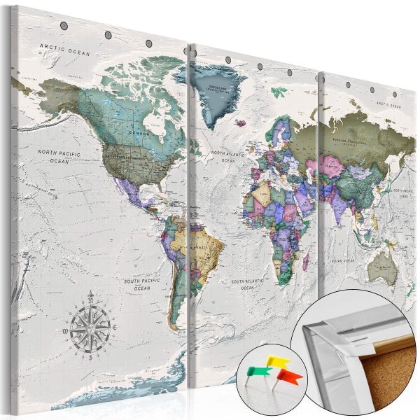 Decorative Pinboard - World Destinations (3 Parts)