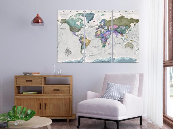 Decorative Pinboard - World Destinations (3 Parts)