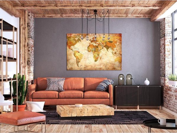 Decorative Pinboard - World Map: Time Travel