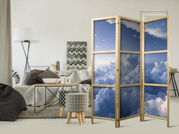 Japanese Room Divider - Aerial Landscapes: Rays Illuminating Fluffy Cloud Formations - Image 2