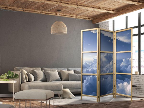 Japanese Room Divider - Aerial Landscapes: Rays Illuminating Fluffy Cloud Formations - Image 3
