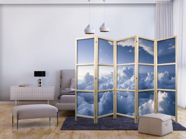 Japanese Room Divider - Aerial Landscapes: Rays Illuminating Fluffy Cloud Formations - Image 2