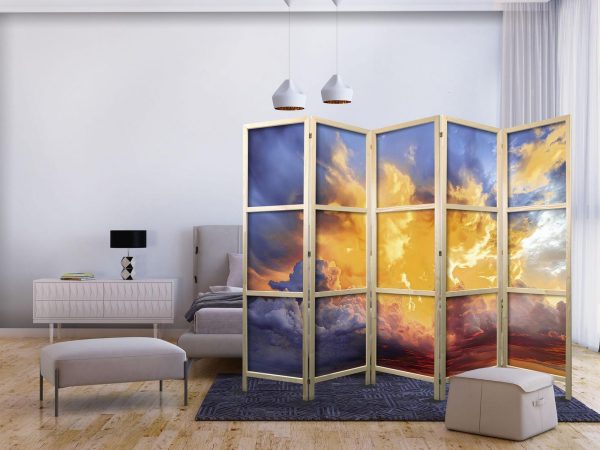 Japanese Room Divider - Beautiful Sunset - Clouds in Warm Shades - Image 2