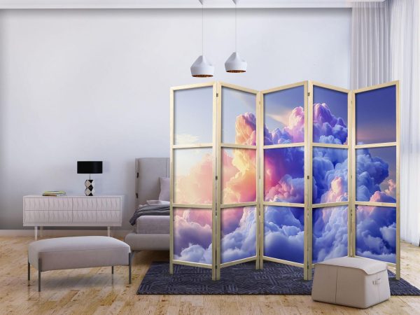 Japanese Room Divider - Clouds Like Painted: Artistic Brushes of Dawn Painting the Sky - Image 2