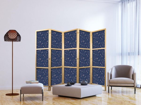 Japanese Room Divider - Cosmic Inspirations - Pattern with Stars and Constellations on a Dark Background - Image 3