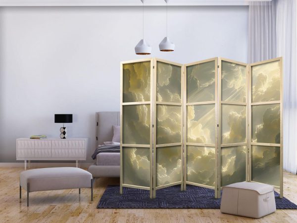 Japanese Room Divider - Enchanting Play of Colors Against a Backdrop of Clouds - Image 2