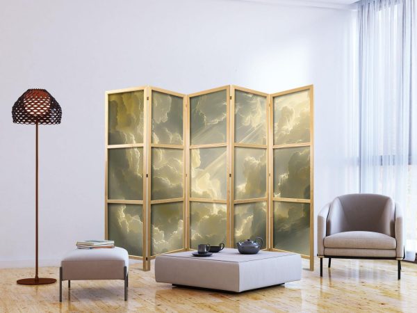Japanese Room Divider - Enchanting Play of Colors Against a Backdrop of Clouds - Image 3
