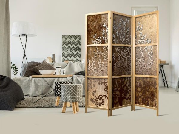 Japanese Room Divider - Golden Flourishes I