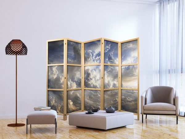 Japanese Room Divider - Golden Reflections on Clouds Foretelling Dusk - Image 3