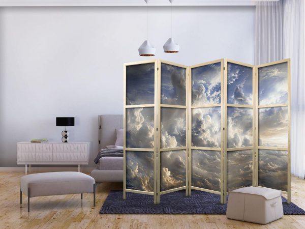 Japanese Room Divider - Golden Reflections on Clouds Foretelling Dusk - Image 2