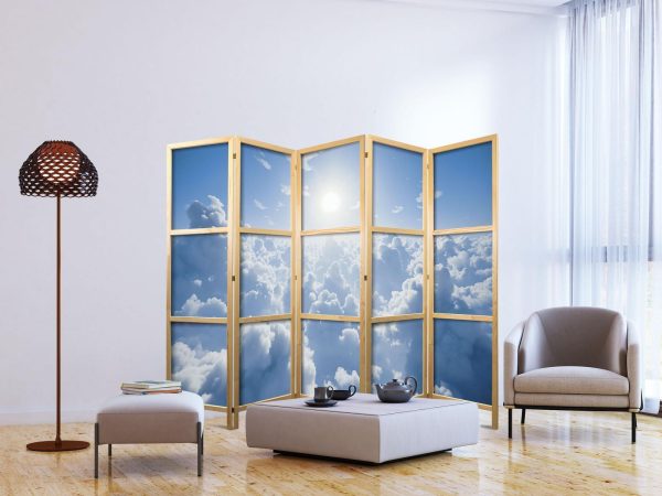 Japanese Room Divider - Heavenly Calm: Warm Rays of the Sun - Image 3