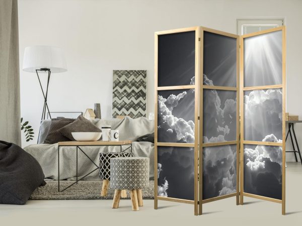 Japanese Room Divider - Hope in the Clouds: Inspirujące Promienie Słońca – przebudź emocje - Image 2