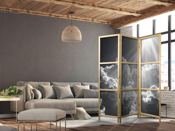 Japanese Room Divider - Hope in the Clouds: Inspirujące Promienie Słońca – przebudź emocje - Image 3