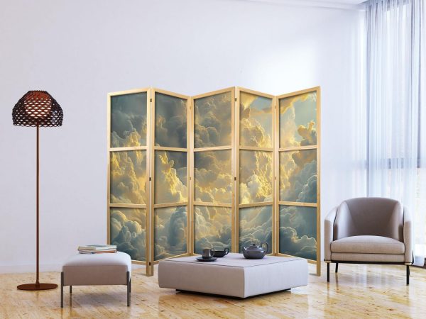Japanese Room Divider - Last Breath of the Day: Clouds Illuminated by Evening Glow - Image 3