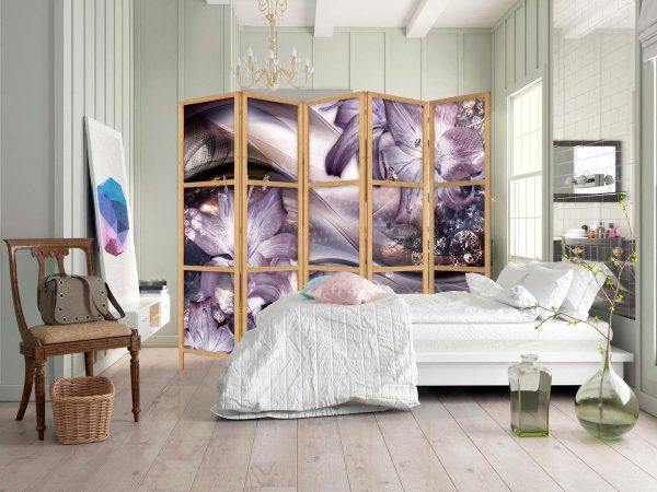 Japanese Room Divider - Lilies on a Wave