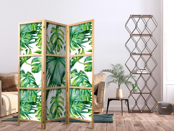Japanese Room Divider - Monstera and Palm Leaves I - Image 2
