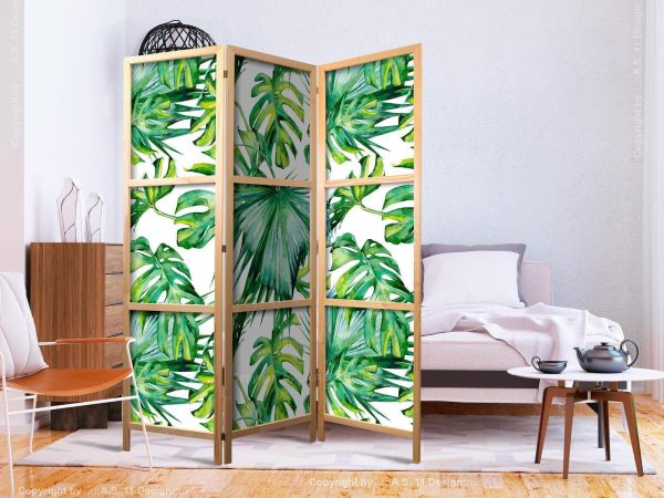 Japanese Room Divider - Monstera and Palm Leaves I - Image 3