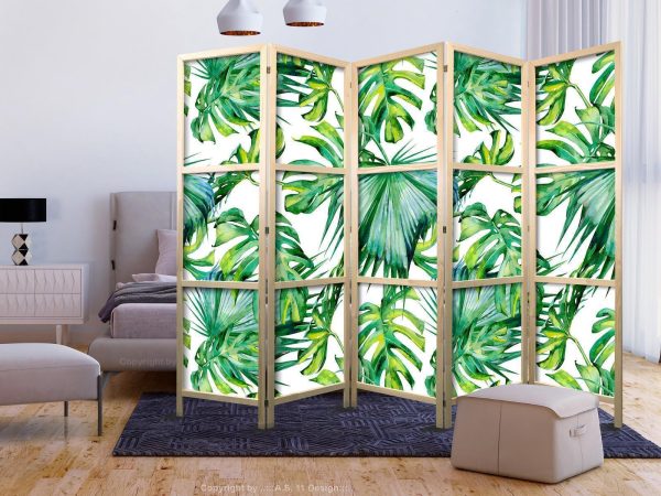 Japanese Room Divider - Monstera and Palm Leaves II - Image 3