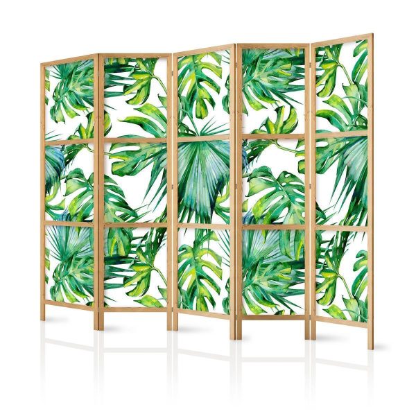 Japanese Room Divider - Monstera and Palm Leaves II