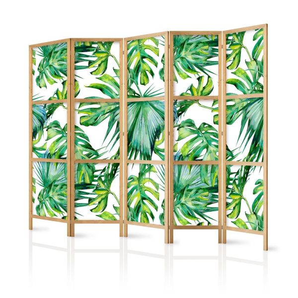 Japanese Room Divider - Monstera and Palm Leaves II
