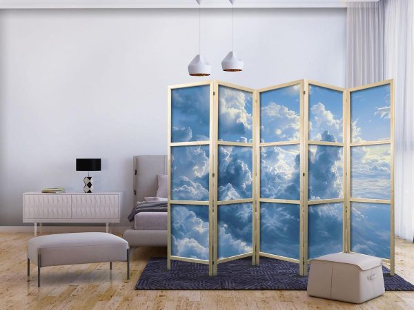 Japanese Room Divider - Ocean in the Air: Waving Clouds Reflecting Morning Light