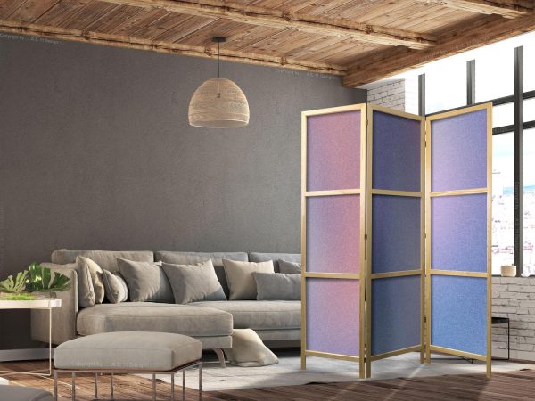 Japanese Room Divider - Rainbow Gradient - Delicate Multicolored Gradient Resembling Mist - Image 3