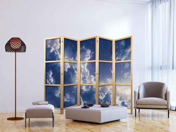 Japanese Room Divider - Starry Clouds and Delicate Light Over a Corner of the Sky - Image 3