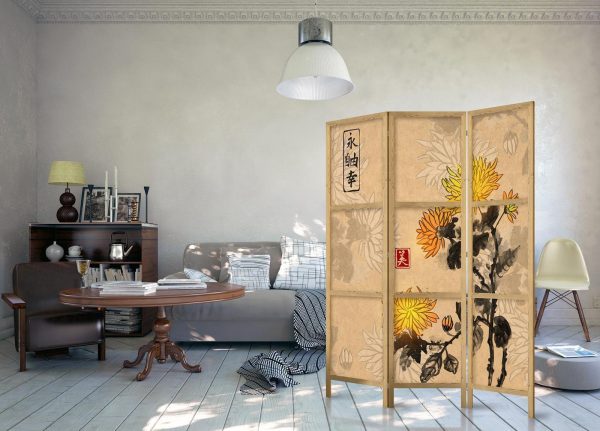 Japanese Room Divider - Style: Chrysanthemums - Image 2